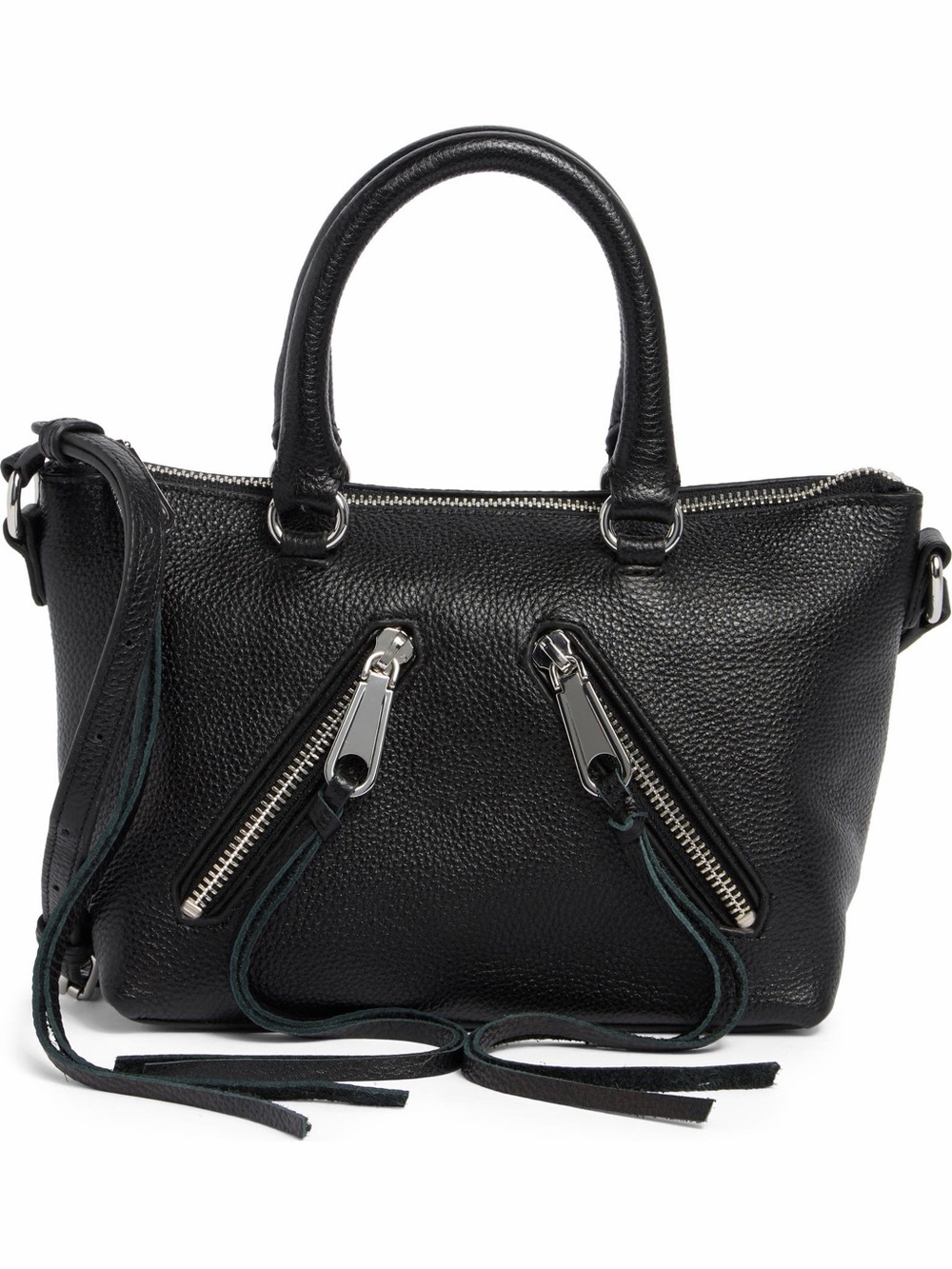 Rebecca Minkoff Micro Moto Black Leather Satchel